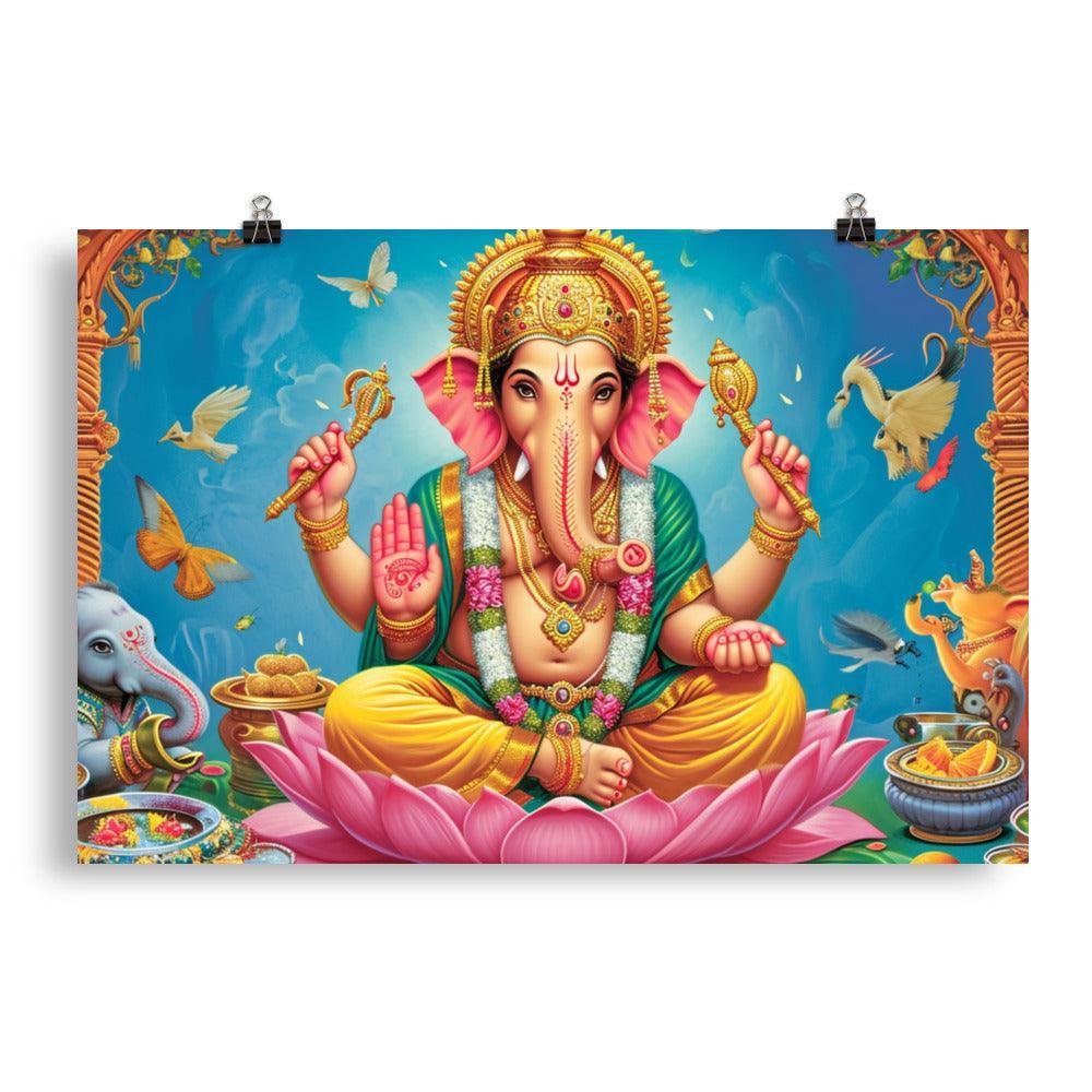 Ganesha Vibrant Mythological Artwork Poster - Oh Posters