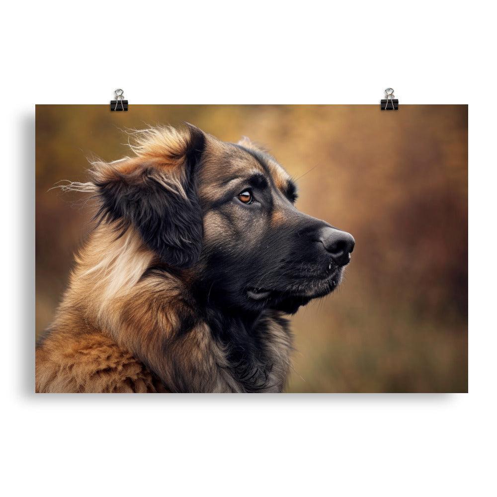 Estrela Mountain Dog Autumn Profile Portrait Poster - Oh Posters