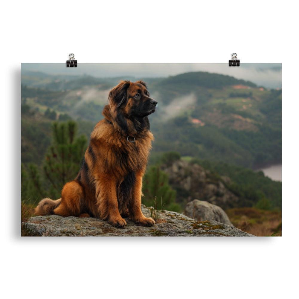 Estrela Mountain Dog Overlooking Valley View Poster - Oh Posters