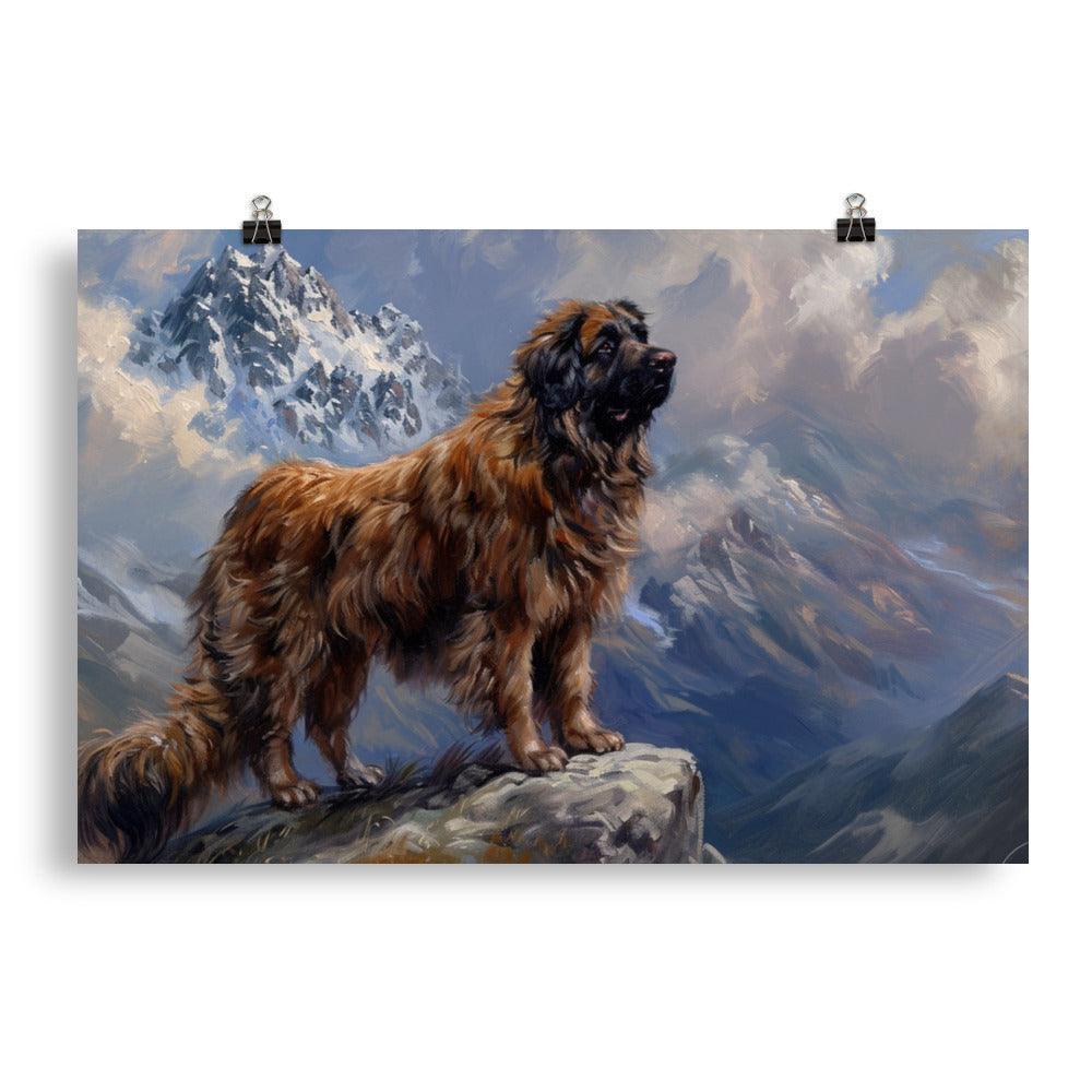 Estrela Mountain Dog Classic Oil Painting Mountain Backdrop Poster - Oh Posters