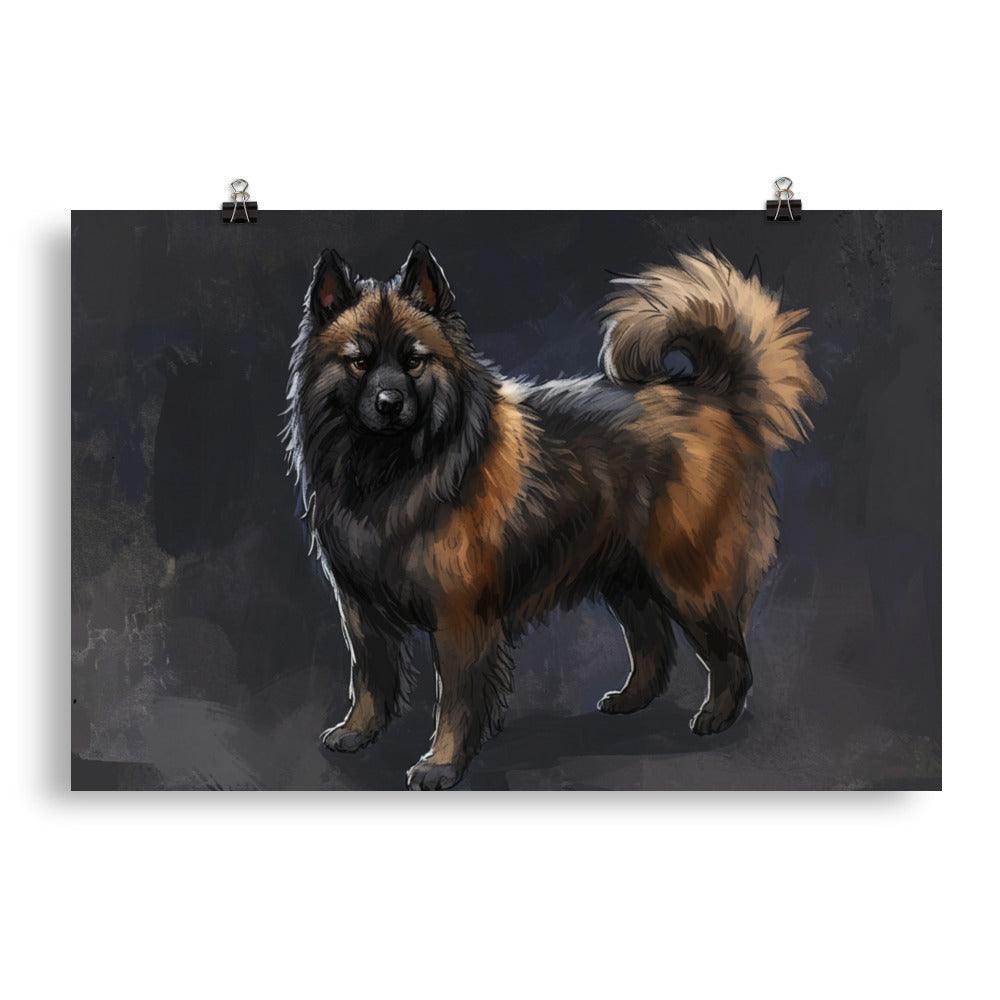 Eurasier Dog in Profile Digital Painting Poster - Oh Posters