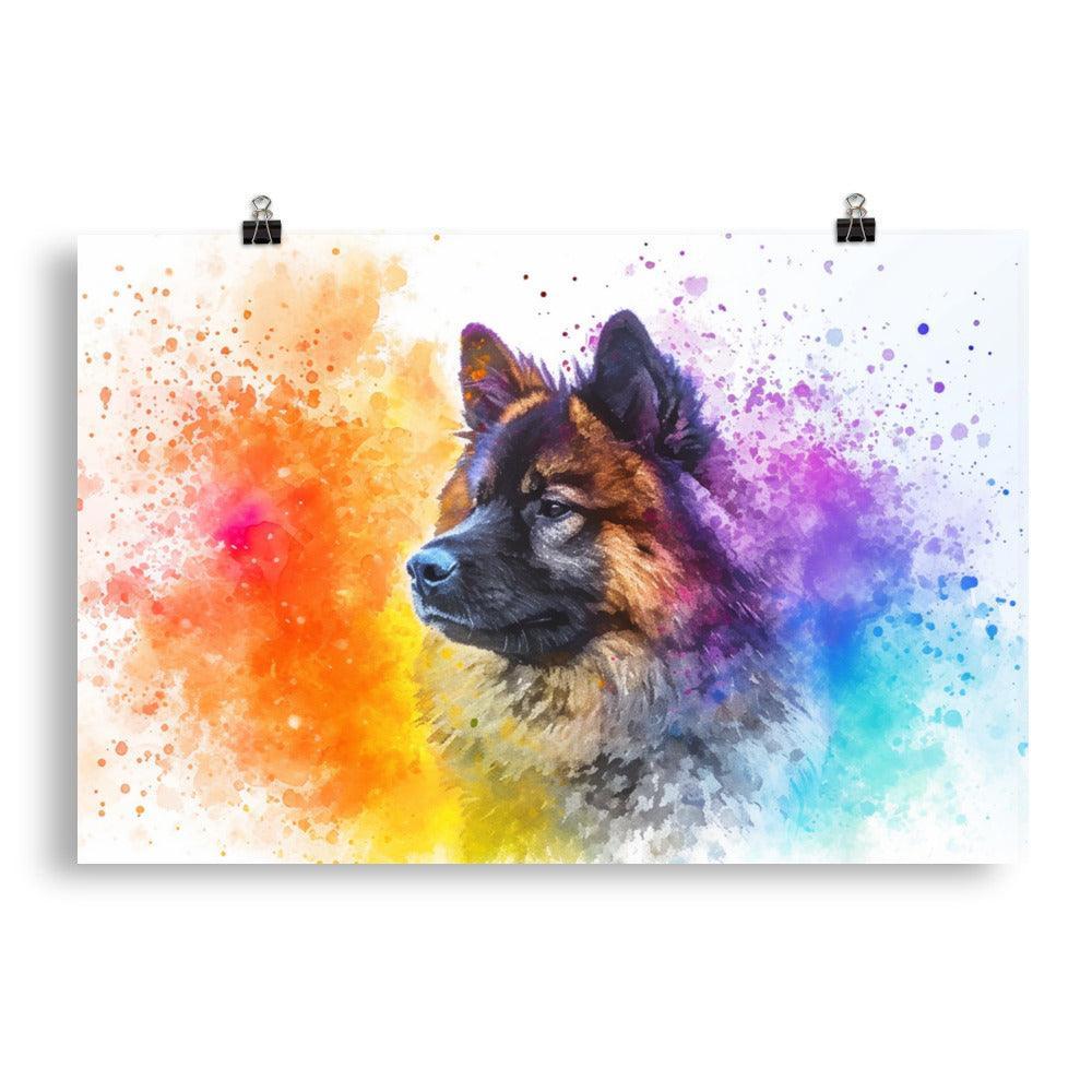 Colorful Abstract Eurasier Dog Digital Art Poster - Oh Posters