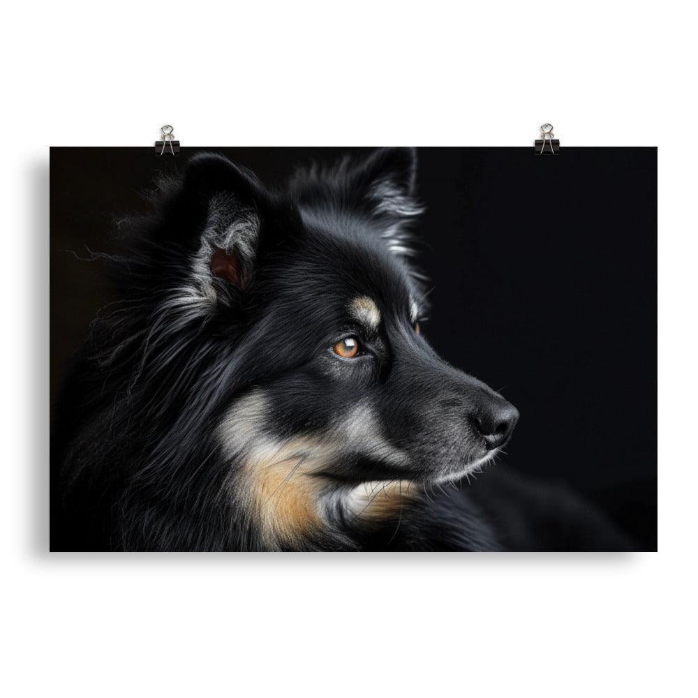 Finnish Lapphund Mystical Dark Portrait Poster - Oh Posters