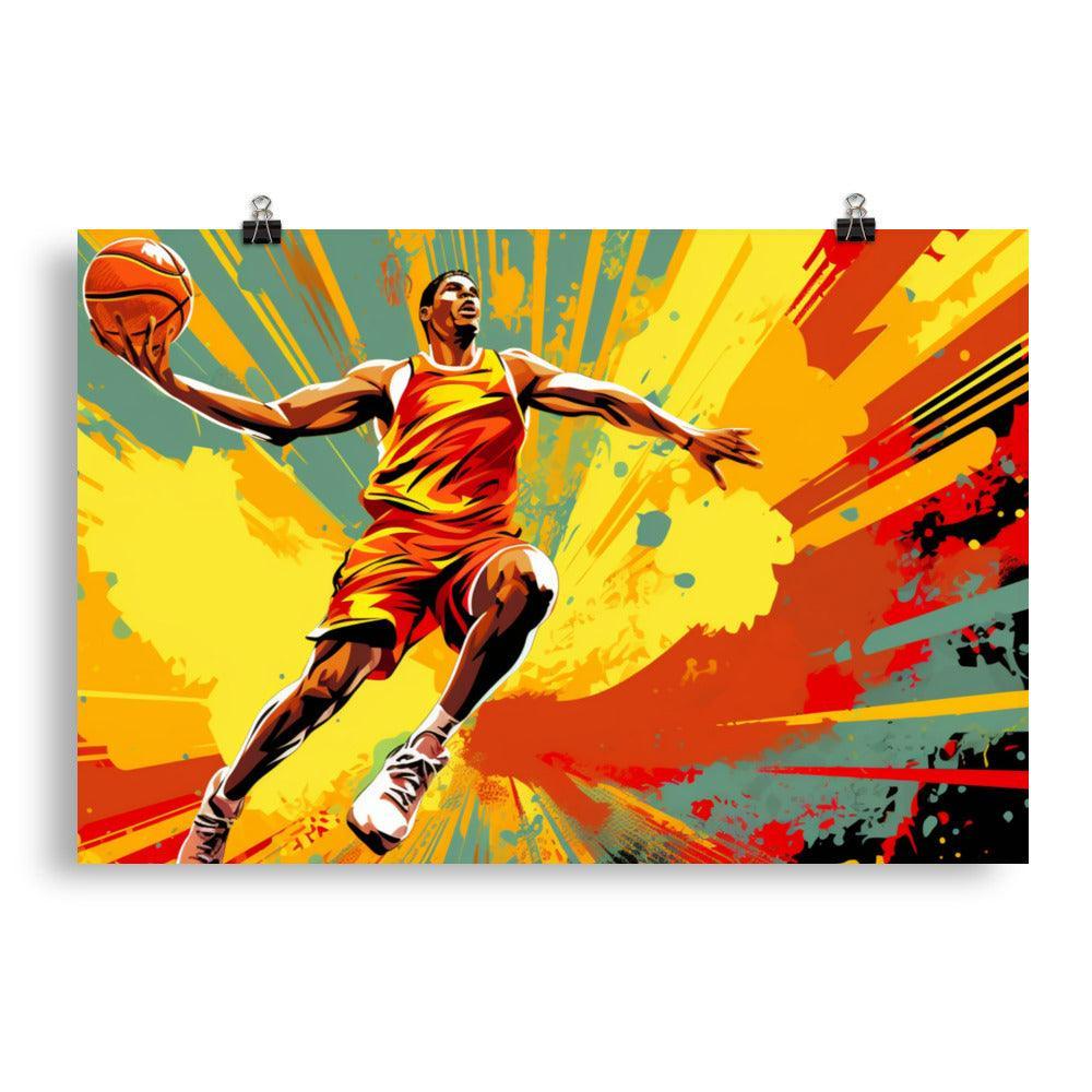 Dynamic Slam Dunk Basketball Action Poster - Oh Posters