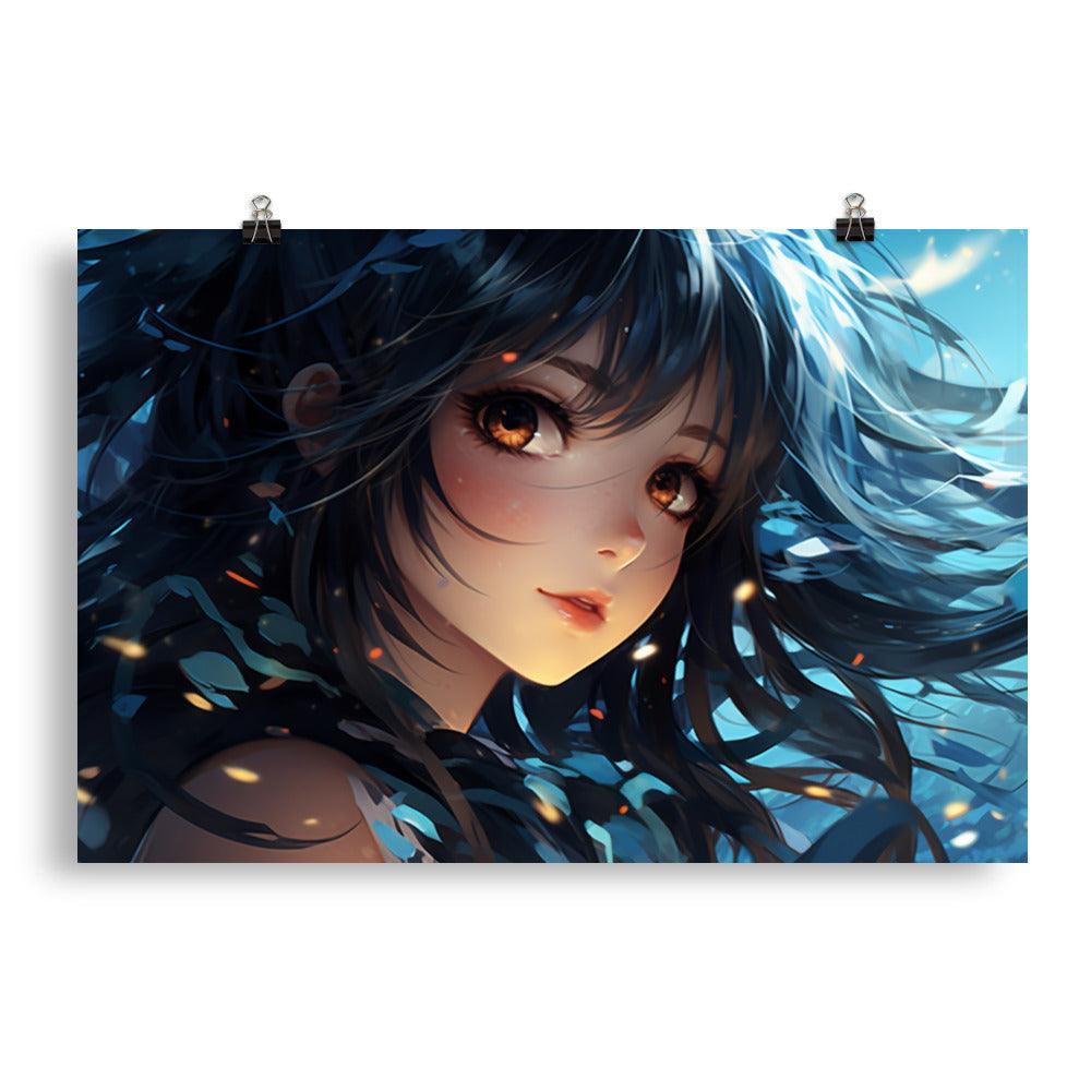 Mystic Azure Anime Girl Poster - Oh Posters
