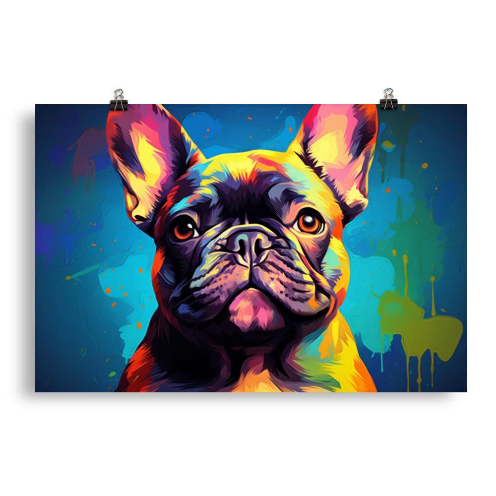 French Bulldog Vibrant Pop Art Style Poster - Oh Posters