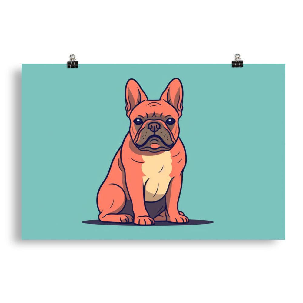 French Bulldog Simple Digital Drawing Poster - Oh Posters