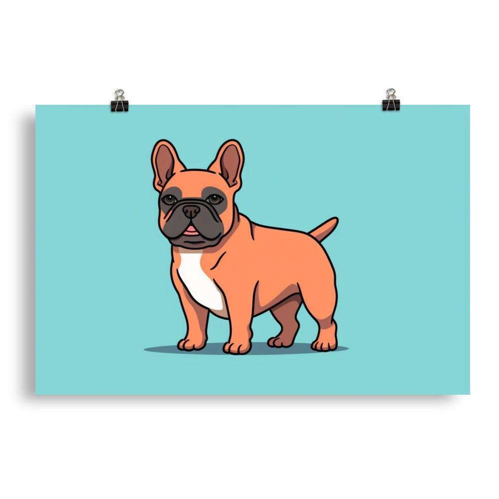 French Bulldog Pastel Cartoon Style Poster - Oh Posters