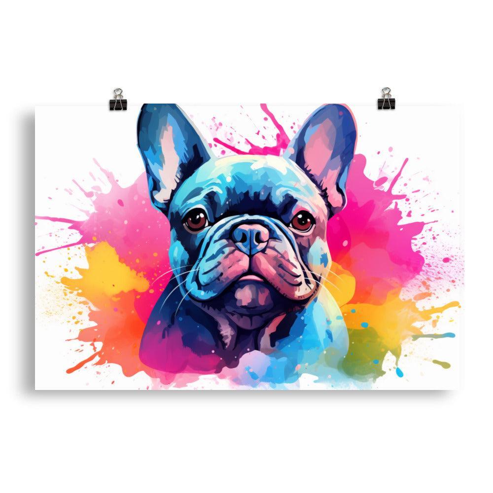 Colorful French Bulldog Pop Art Splash Poster - Oh Posters