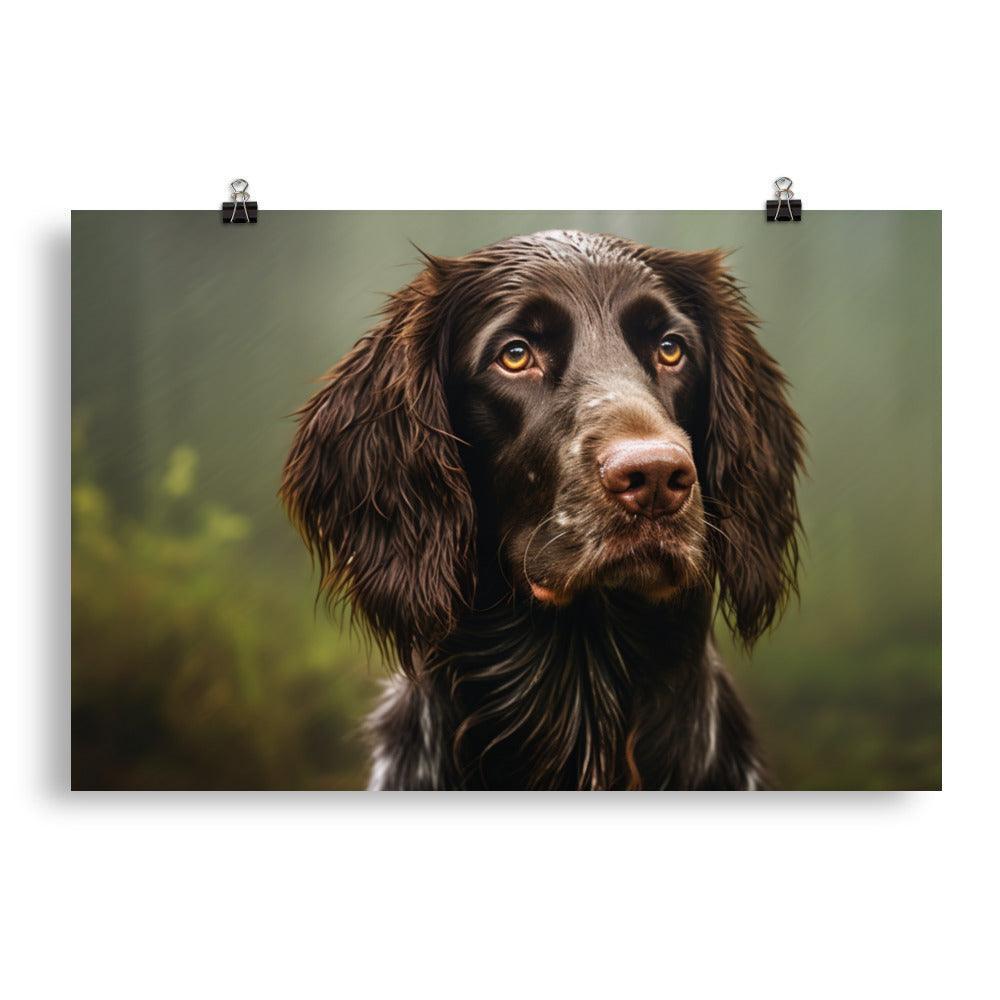 German Longhaired Pointer Rainy Day Portrait Poster - Oh Posters