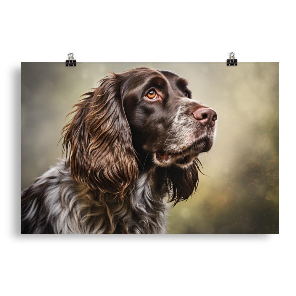 German Longhaired Pointer Dreamy Bokeh Portrait Poster - Oh Posters