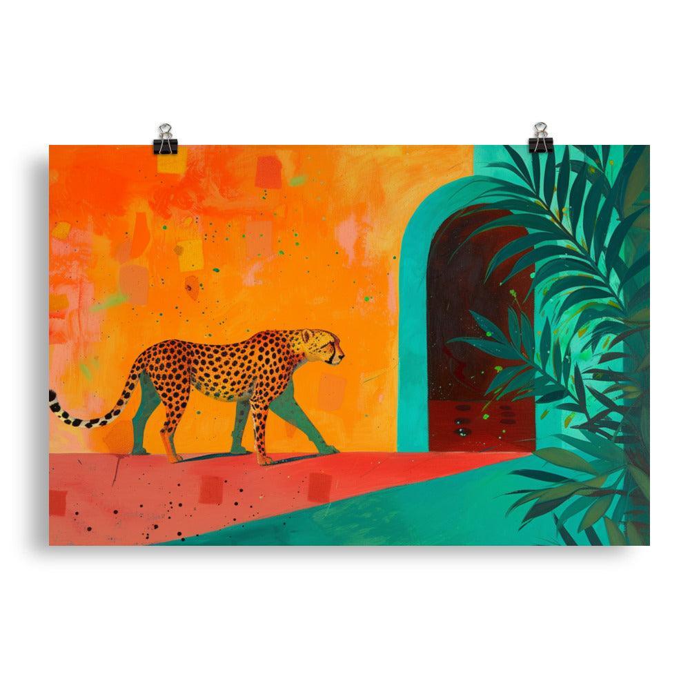 Tropical Cheetah Vivid Jungle Illustration Poster - Oh Posters