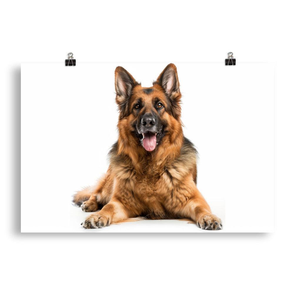 German Shepherd Smiling Studio Photo Poster - Oh Posters