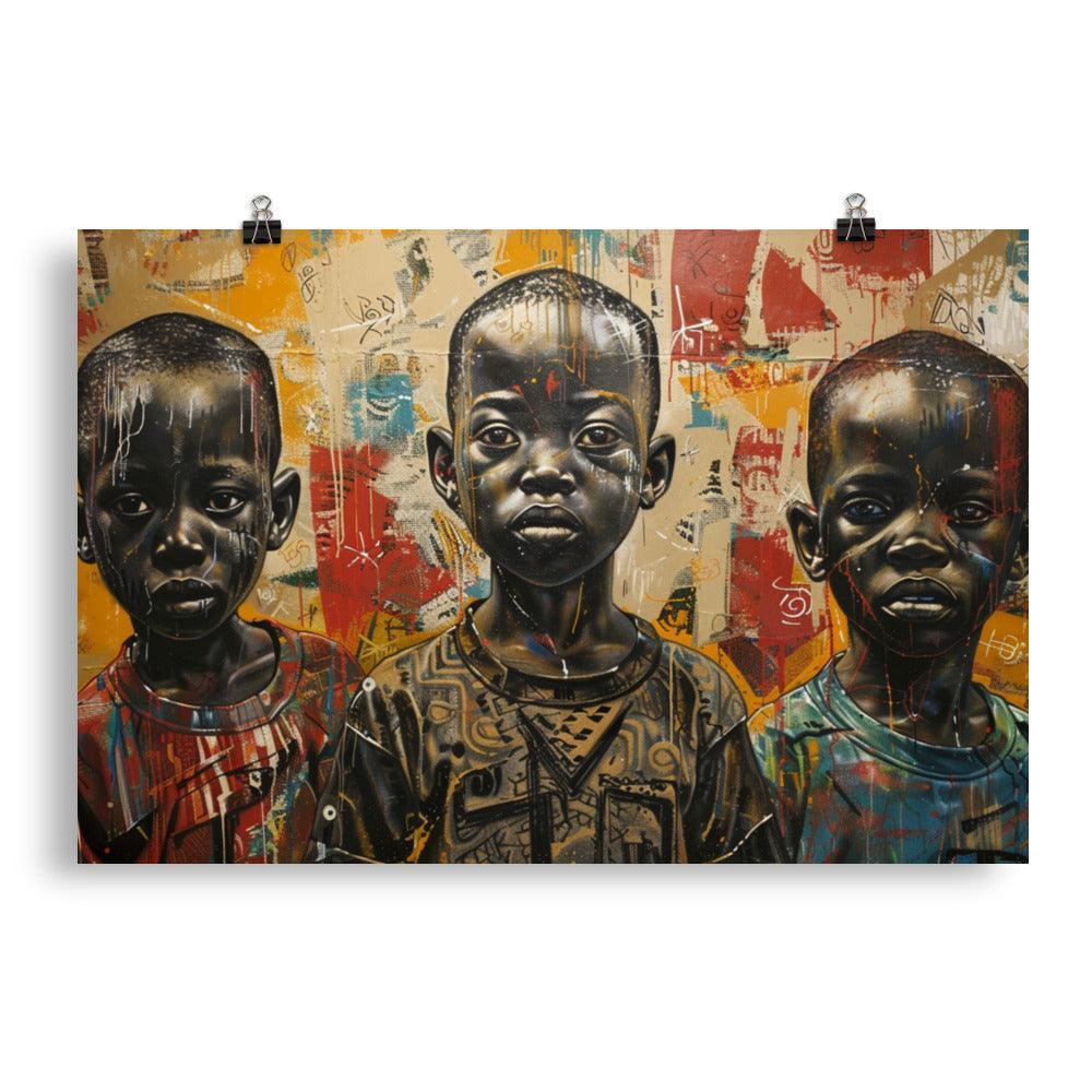 Burundi Children Portrait Urban Art Poster - Oh Posters