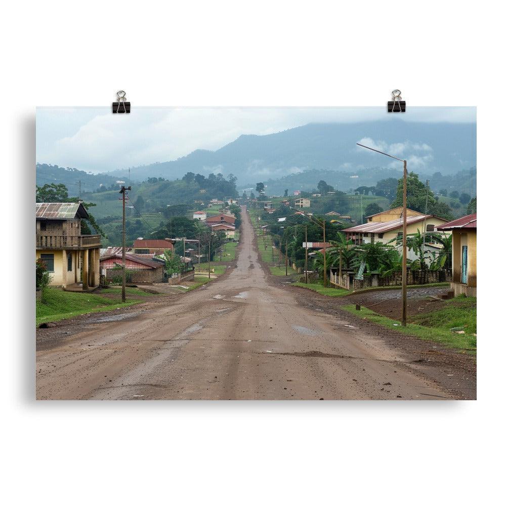 Equatorial Guinea Rainy Season Rural Road Poster - Oh Posters