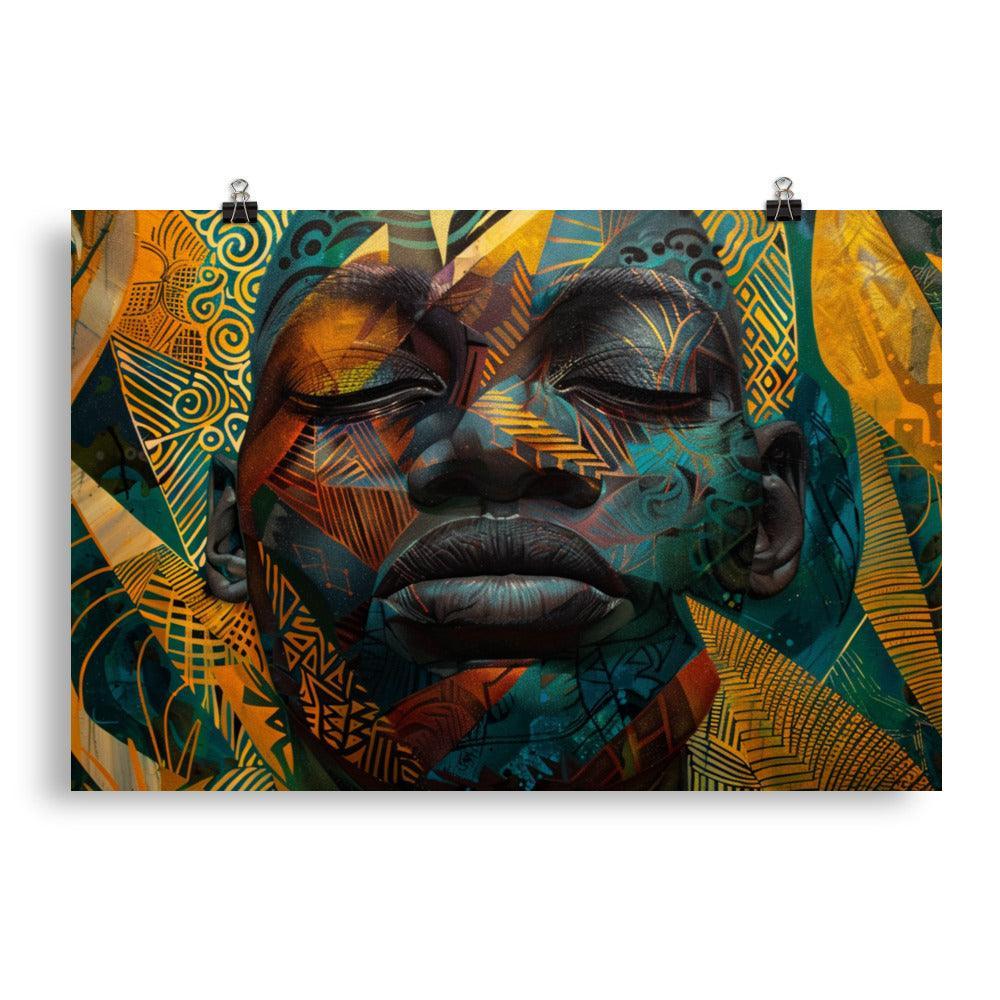 Gabon Vibrant Tribal Abstract Art Poster - Oh Posters