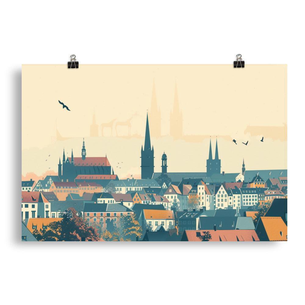 Germany Quaint Village Houses Digital Art Poster - Oh Posters