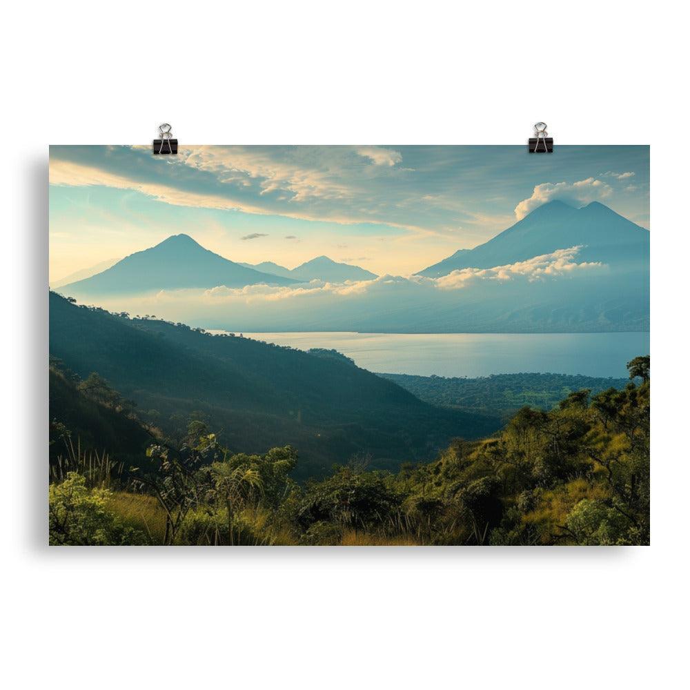 Guatemala Majestic Volcanic Lake Scenic Landscape Poster - Oh Posters