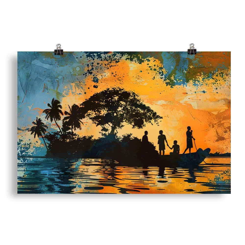 Guinea Island Silhouette Abstract Poster - Oh Posters