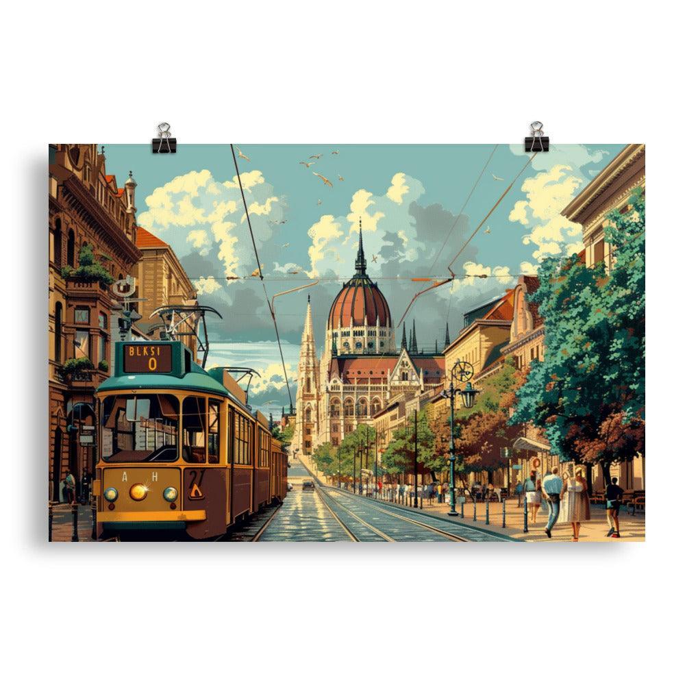 Hungary Budapest Tram Street Art Poster - Oh Posters