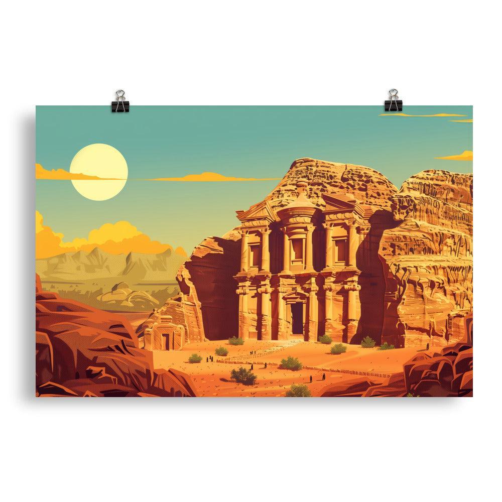 Jordan Petra Ancient Rock Carved Architecture Poster - Oh Posters