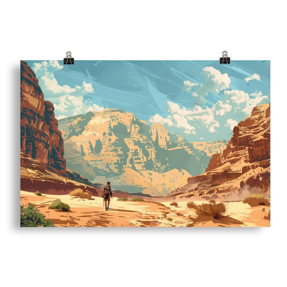 Jordan Wadi Rum Desert Explorer Art Poster - Oh Posters