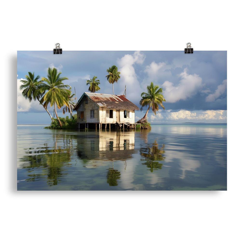 Kiribati Serene Oceanfront Cottage Poster - Oh Posters