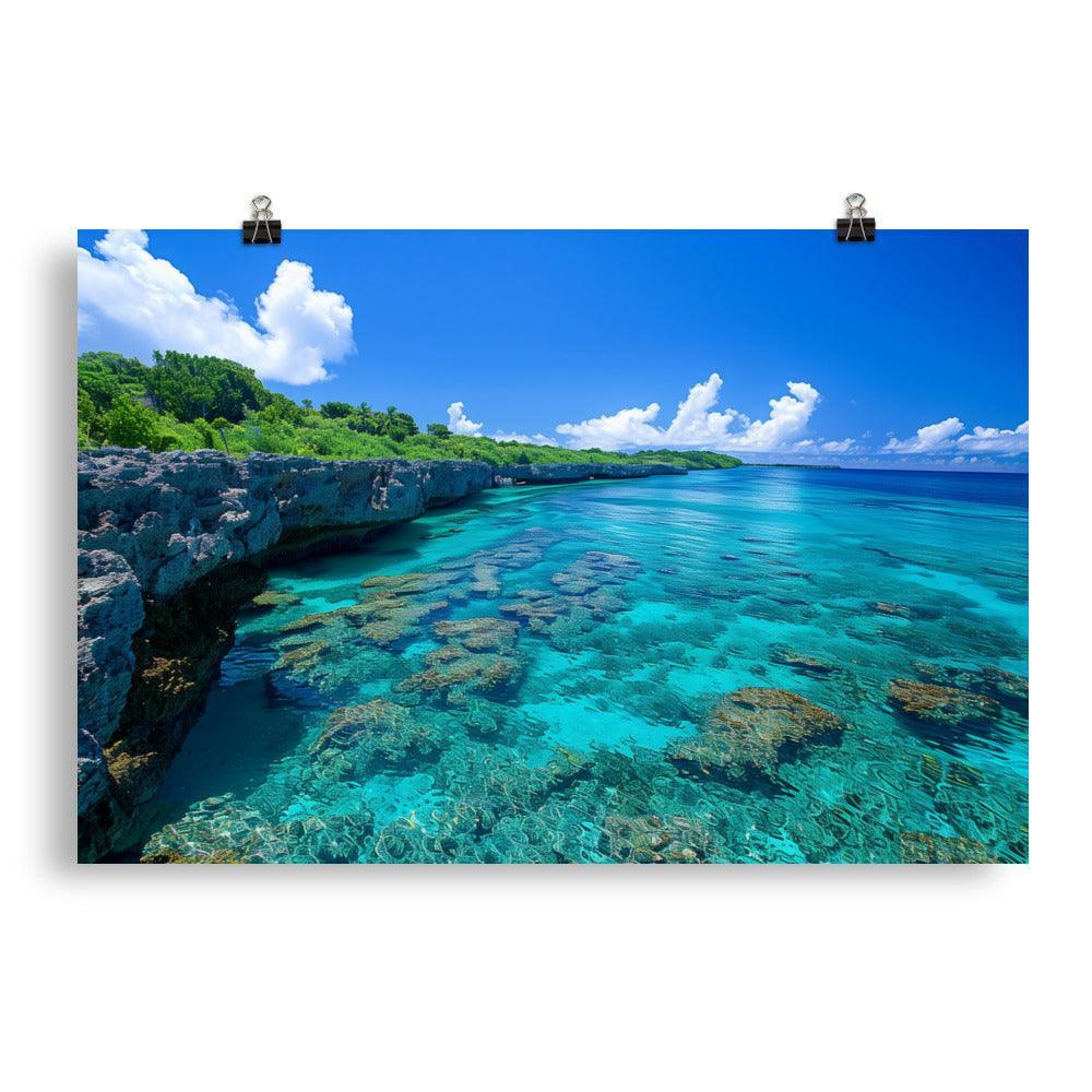 Nauru Coral Reef Crystal Waters Scenic Poster - Oh Posters