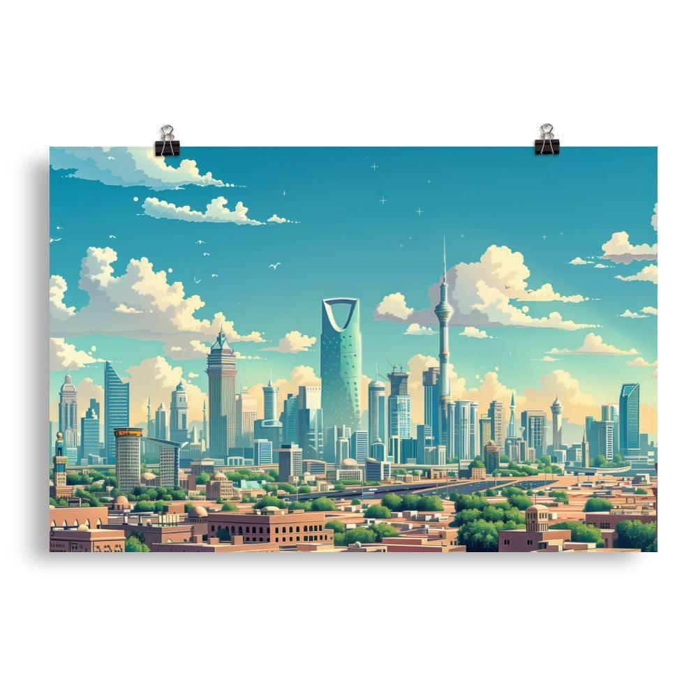 Saudi Arabia Futuristic Riyadh Skyline Poster - Oh Posters