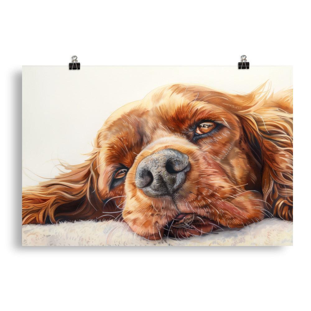 English Cocker Spaniel Close-Up Relaxed Portrait Poster - Oh Posters