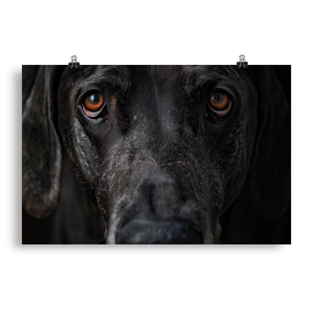 Great Dane Intense Close-Up Portrait Poster - Oh Posters