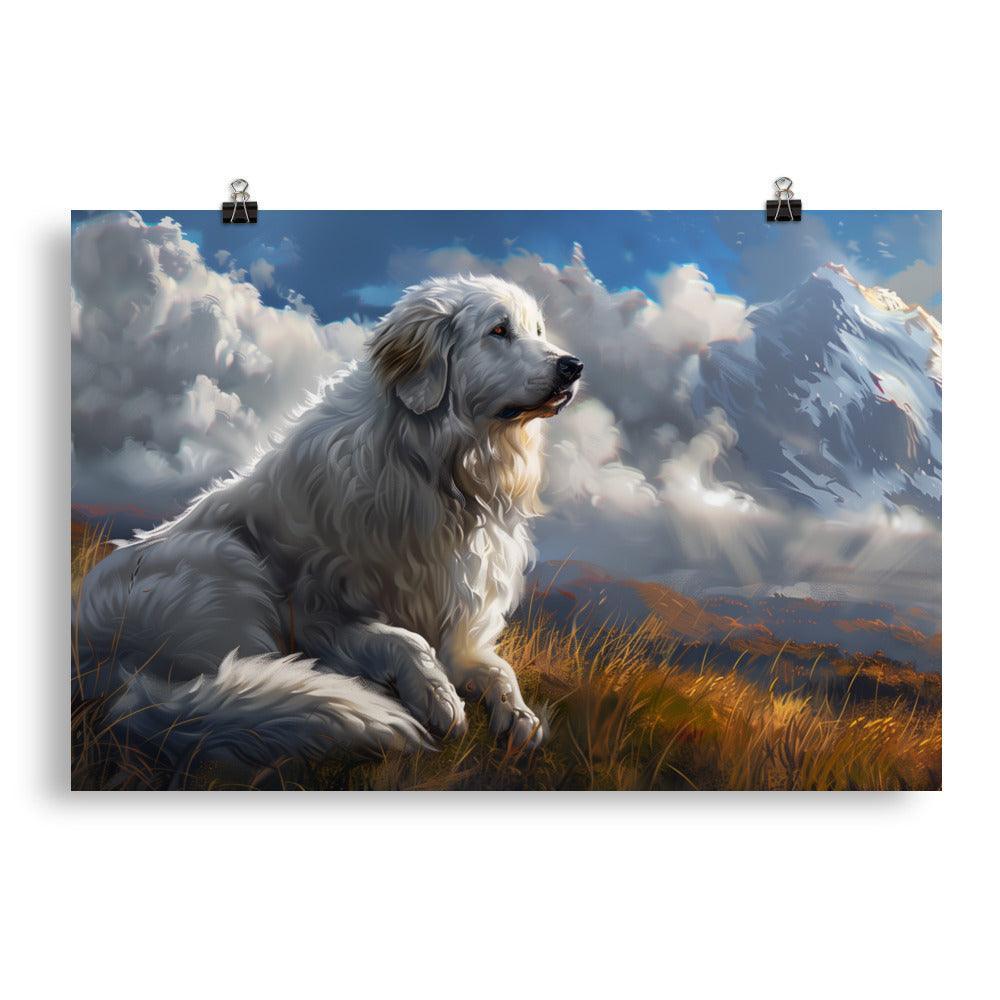 Great Pyrenees Mountain Landscape Art Poster - Oh Posters