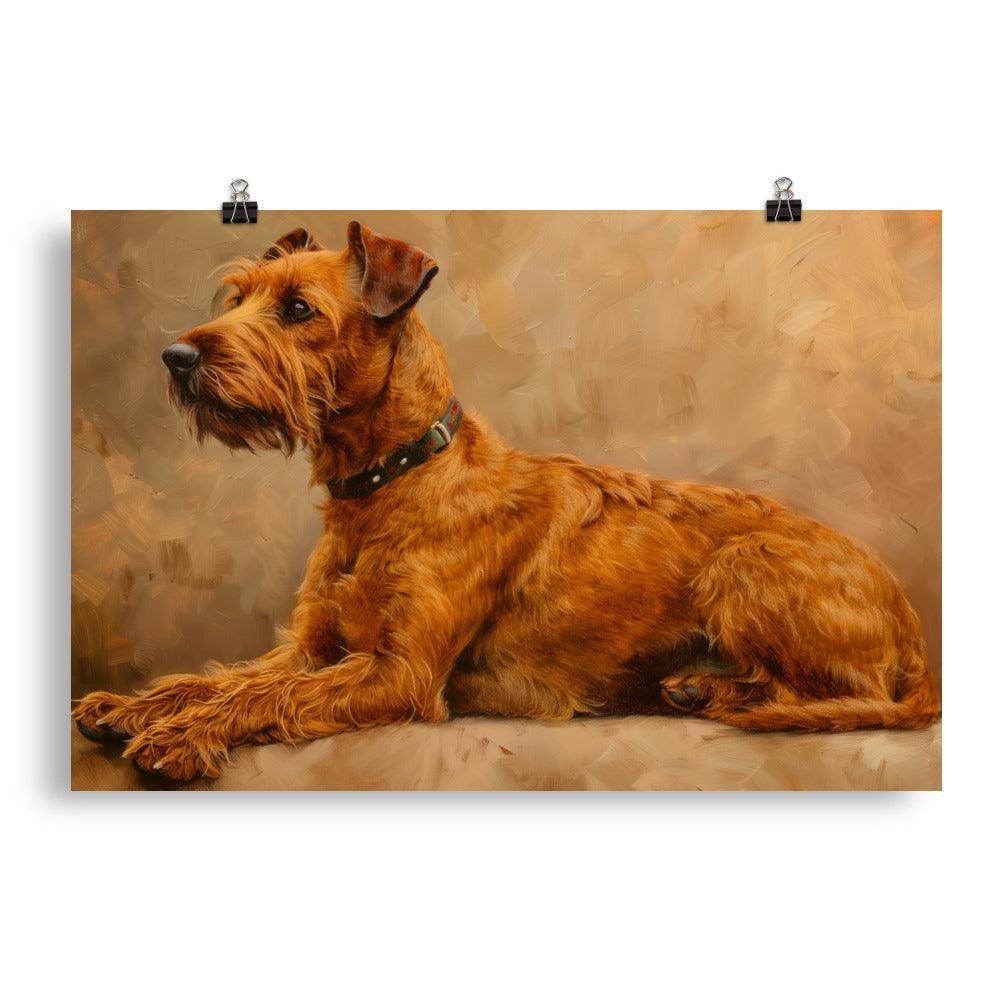 Irish Terrier Lying Down Painting Poster - Oh Posters