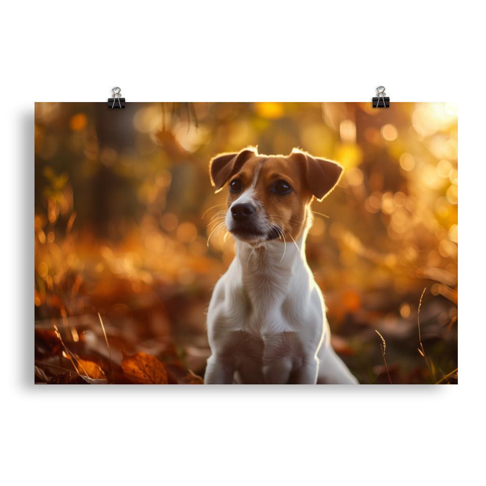 Jack Russell Terrier Autumn Forest Photograph Poster - Oh Posters