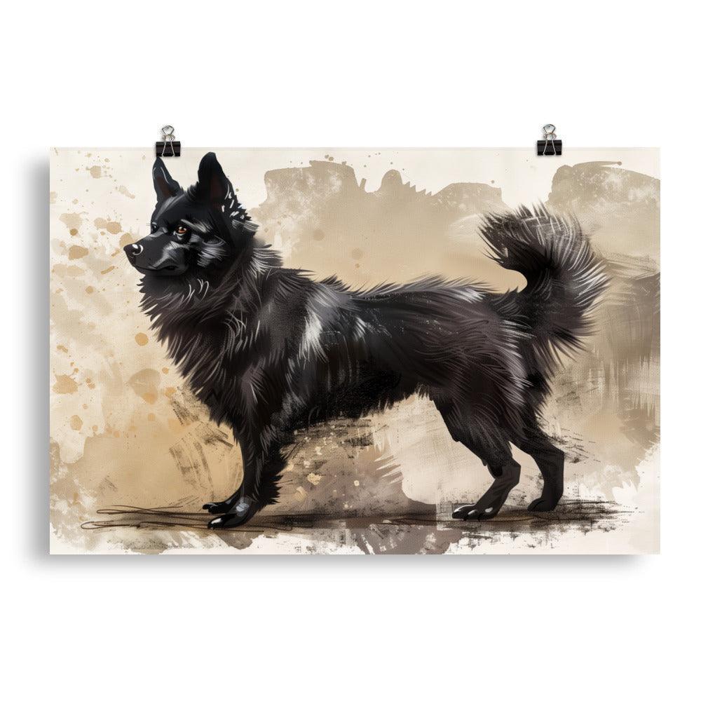 Norwegian Buhund Watercolor Digital Art Poster - Oh Posters