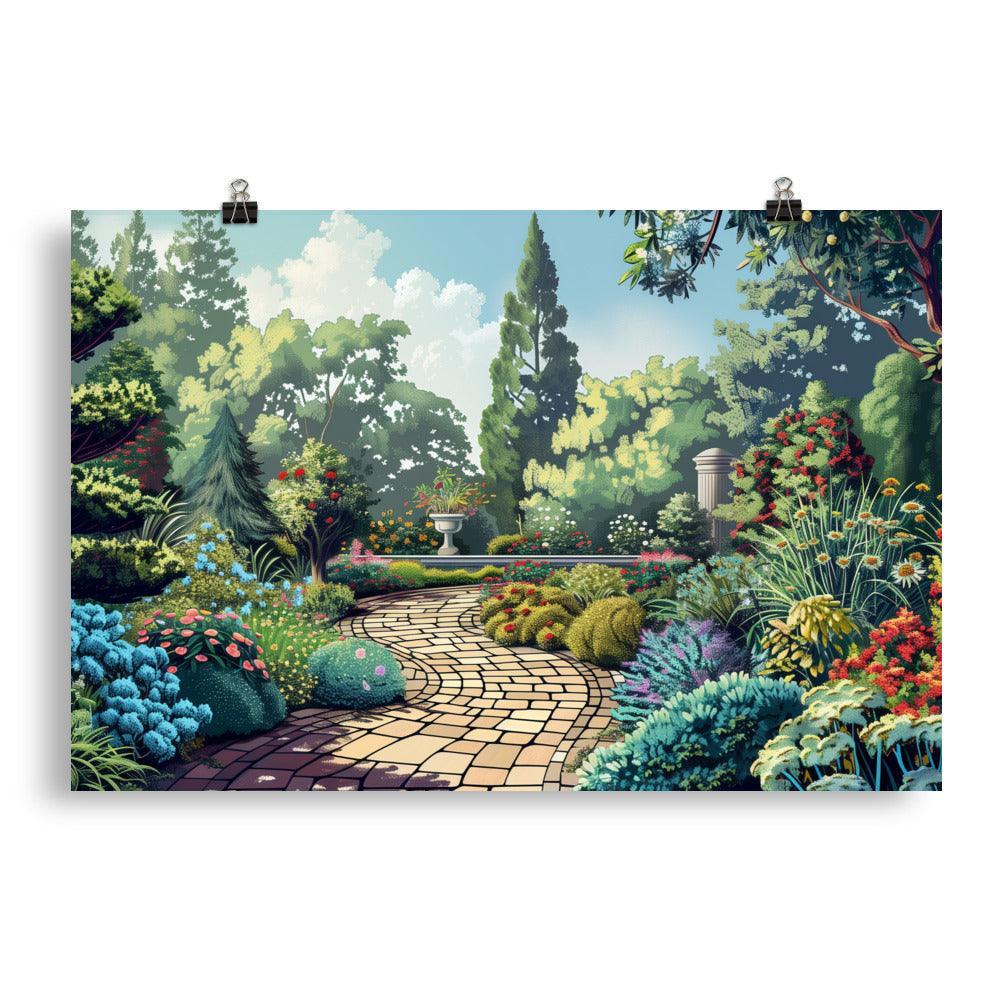 Garden Serene Pathway Scenic Landscape Poster - Oh Posters