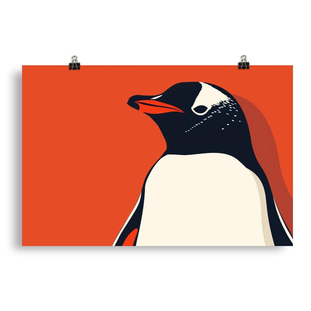 Gentoo Penguin Minimalist Pop Art Illustration Poster - Oh Posters