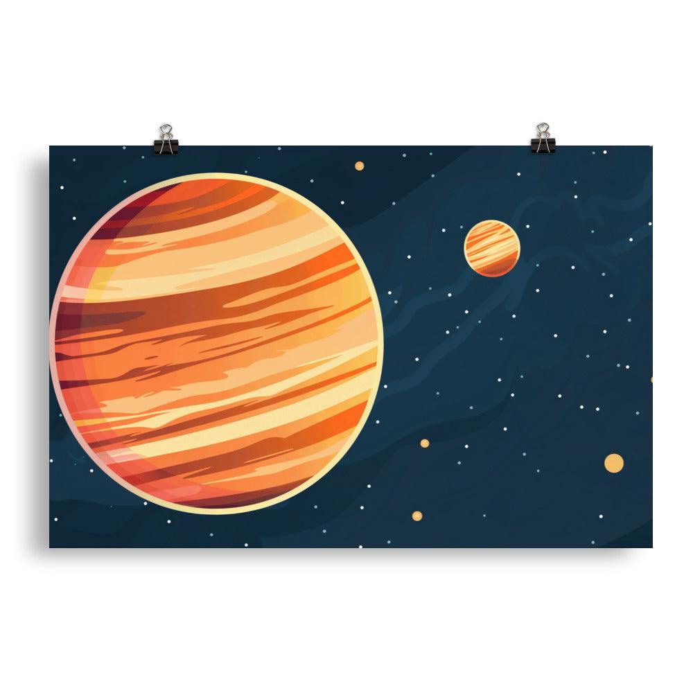 Jupiter and Moons Minimalist Planetary Art Poster - Oh Posters