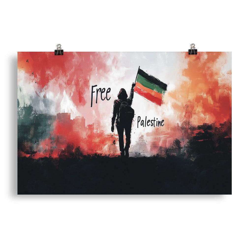 Free Palestine Resistance Flag Silhouette Poster - Oh Posters