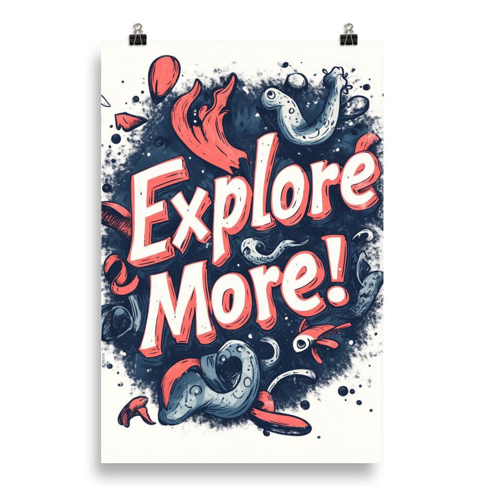 Explore More Abstract Ocean-Themed Typography in Red and Blue Poster - Oh Posters