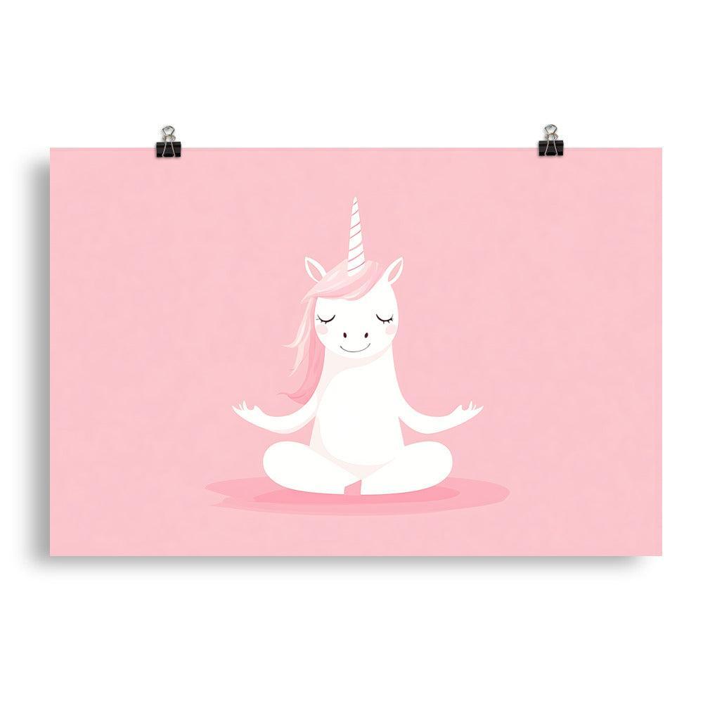 Calm and Peaceful Unicorn Yoga Tranquility Meditation Design Poster - Oh Posters