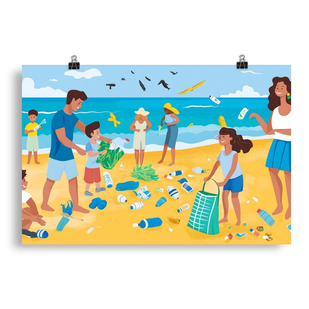 Join the Beach Cleanup Movement Poster - Oh Posters