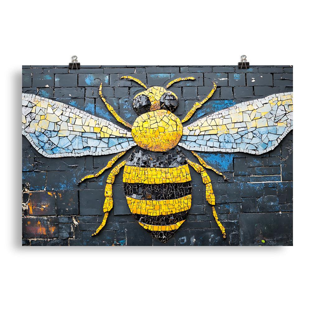 Manchester Worker Bee Mosaic Tribute Poster - Oh Posters