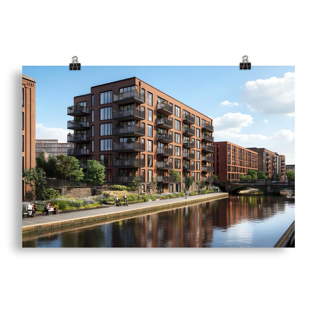 Manchester Canal Side Living Serenity Architecture Poster - Oh Posters