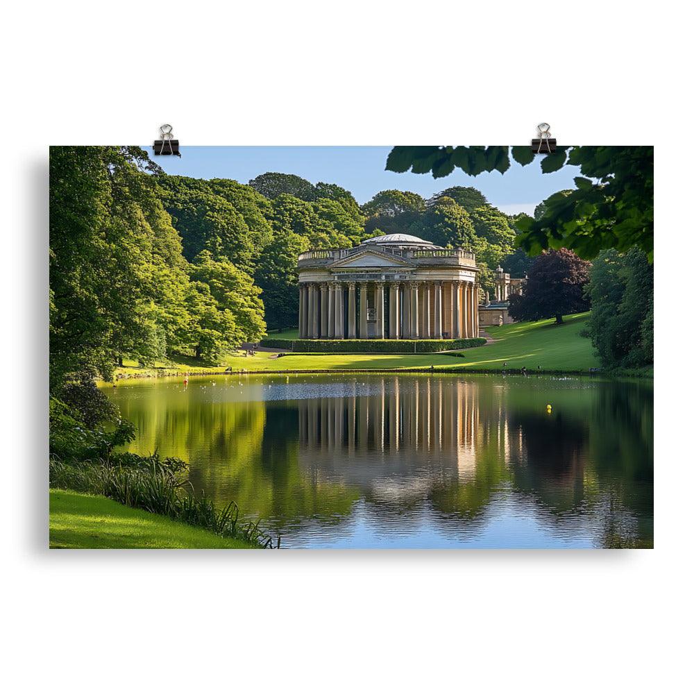 Manchester Architecture Scenic Reflection Tranquil Nature Poster - Oh Posters