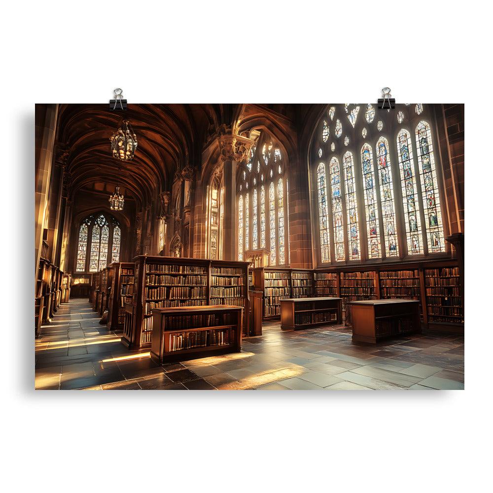 Manchester Library Elegance: Discover the Architectural Beauty and Timeless Grandeur Poster - Oh Posters