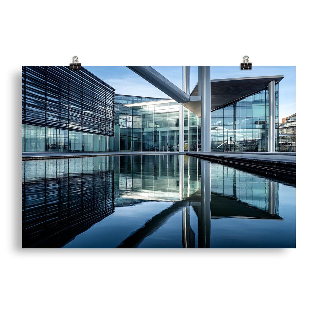 Contemporary Manchester Architecture Reflection Aesthetic Poster - Oh Posters