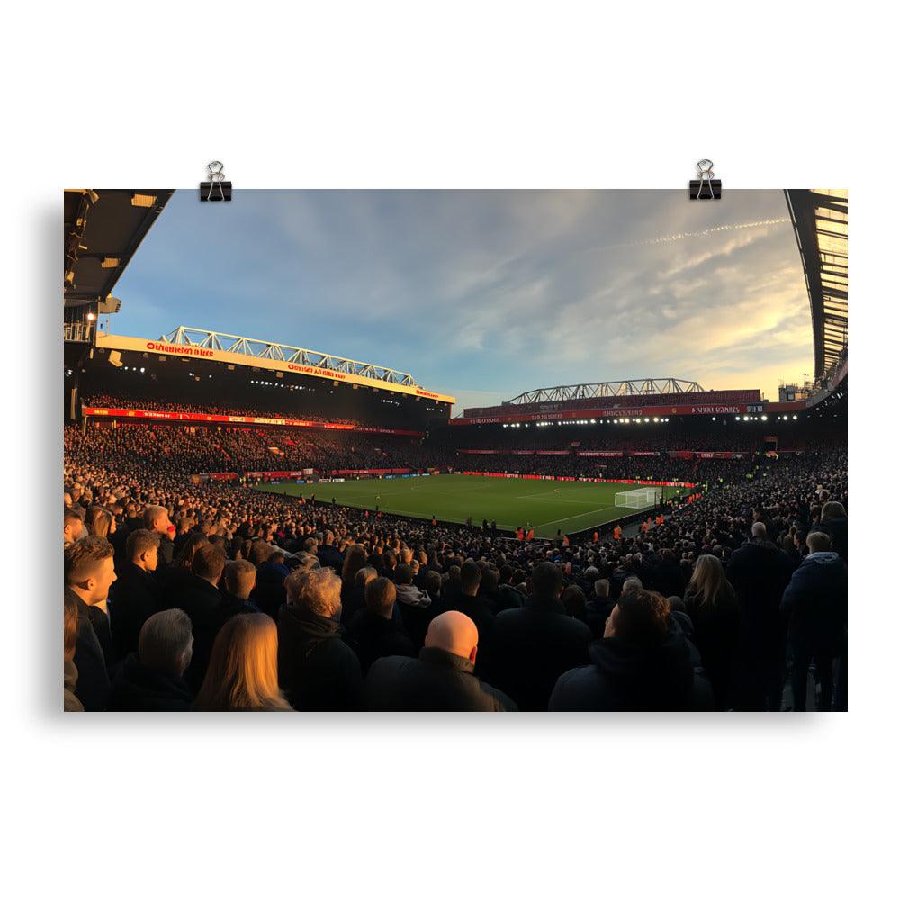 Manchester Football Stadium Sunset View Poster - Oh Posters