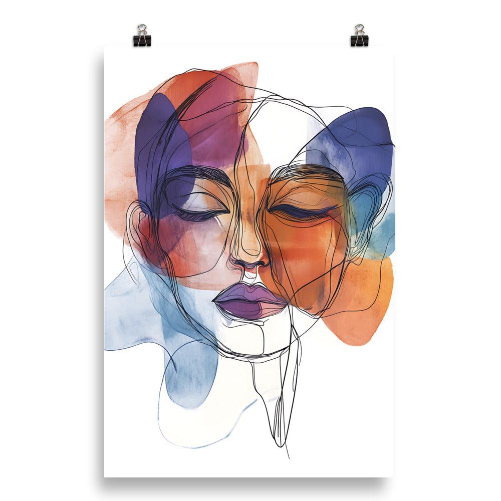 Colorful Boho Face Art Expression Poster - Oh Posters