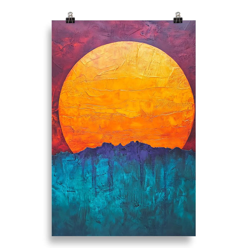 Boho Sunset Over Vibrant Horizon for Nature Lovers Poster - Oh Posters